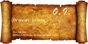 Oravan Irina névjegykártya
